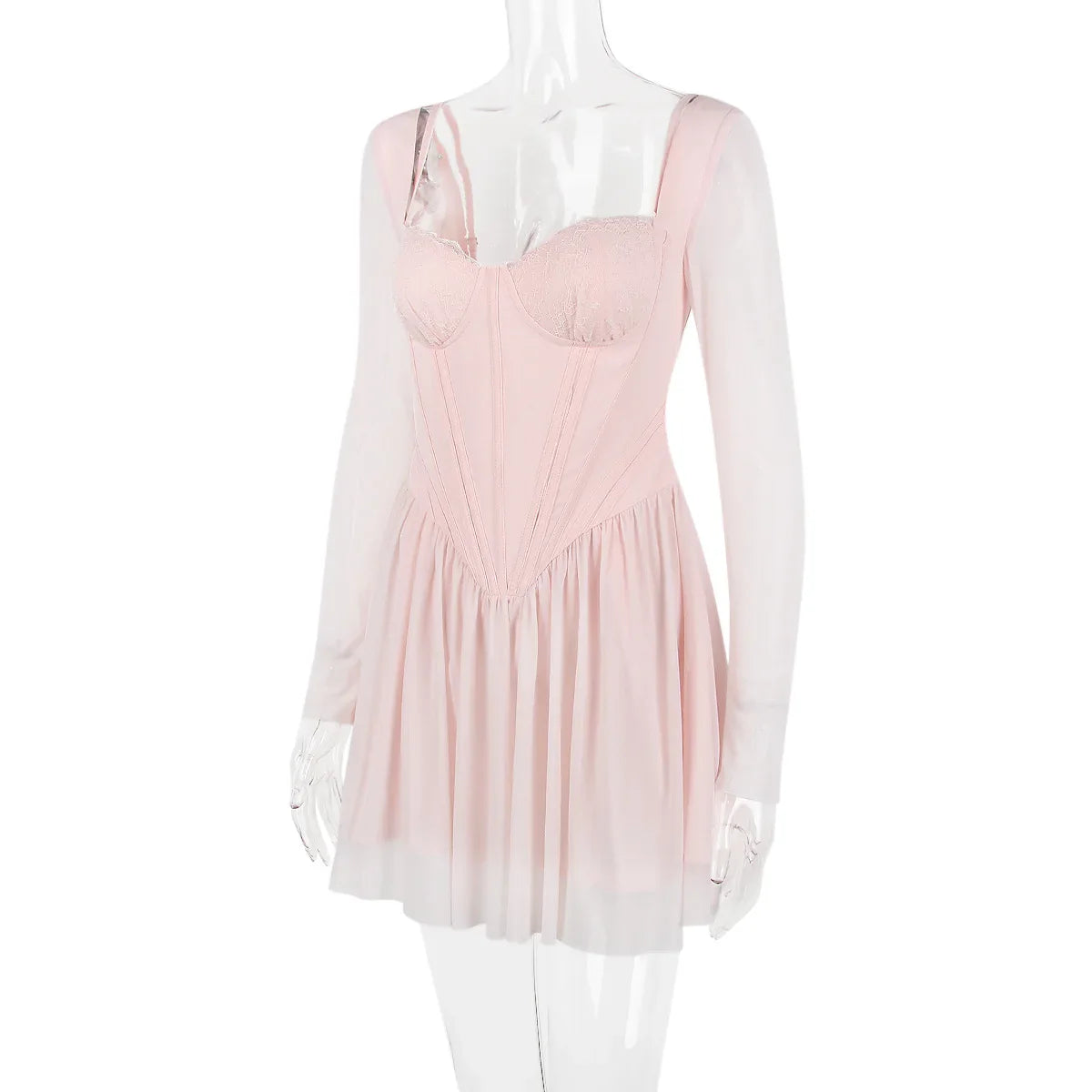 שמלת מיני שיפון בעיצוב מחוך - ROSIE