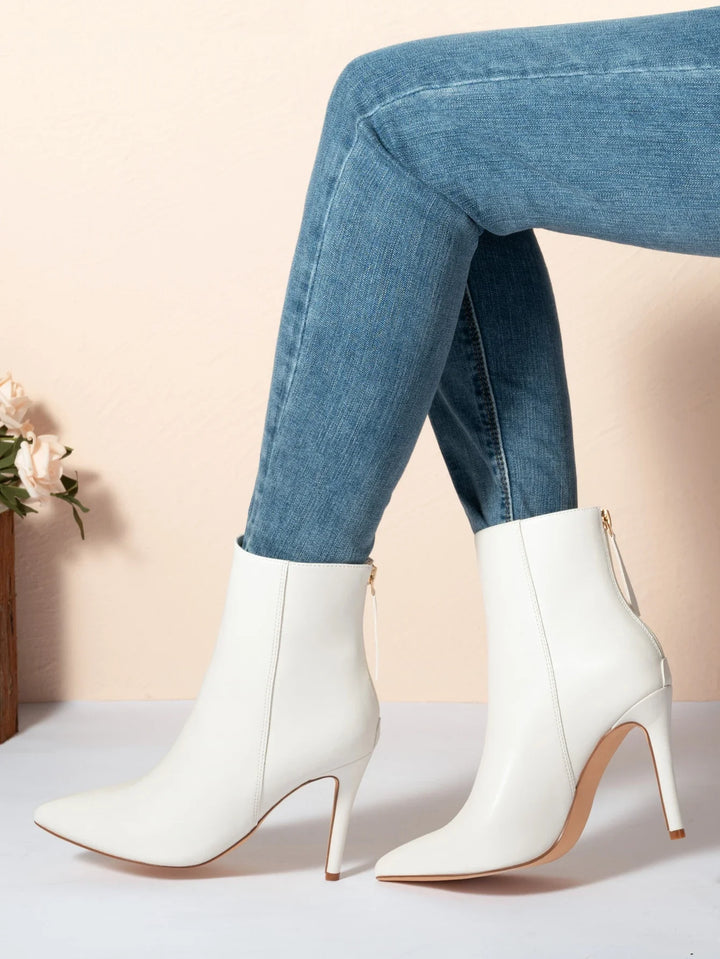 Pointed leatherette heeled boots - Tali