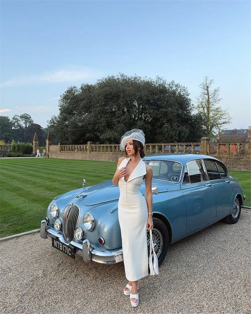 שמלת מידי מחויטת בעיטור כפתורים - VALERY