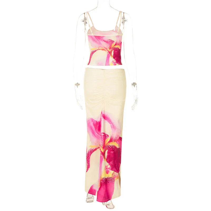 Two-piece summer set with floral design - Felicia