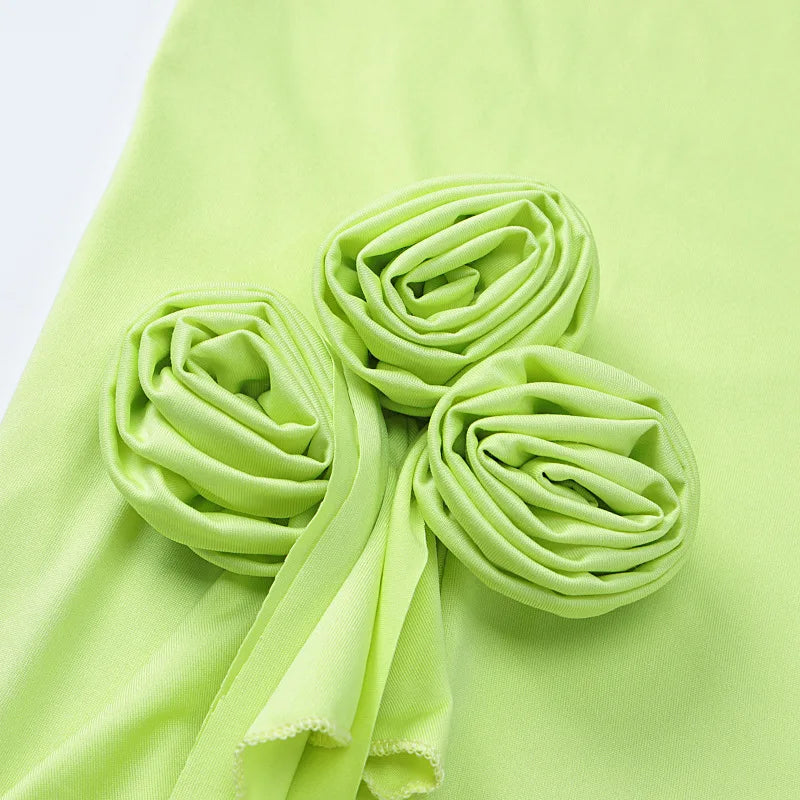 שמלת מקסי מלמלה בעיצוב שסע ופרחים - ROSLANA