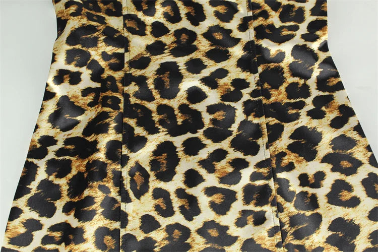 שמלת מיני סטרפלס צמודה מנומרת - LIONA