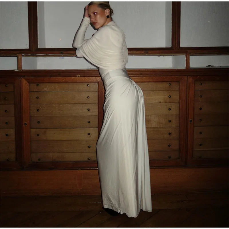 שמלת ערב מקסי בעיצוב קיפולים - רחלי