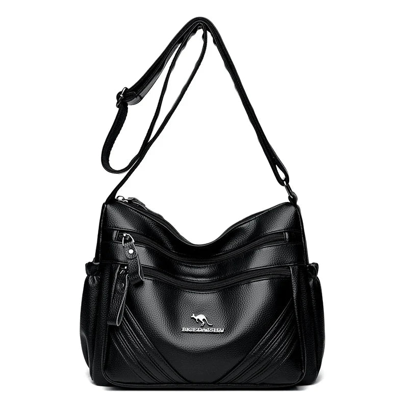 Leather bag with comfortable design - various storage compartments