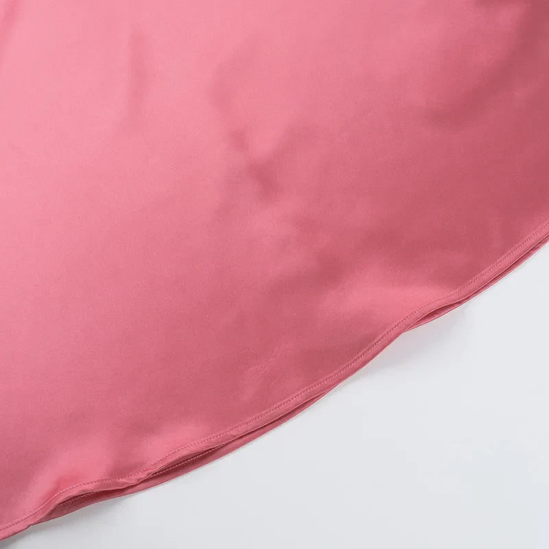 שמלת מקסי סטרפלס סאטן בעיצוב קיפולים - רוזה