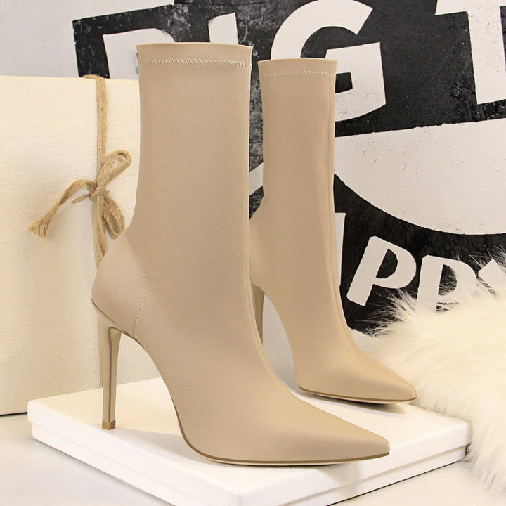 Silk Pointed Heel Boots - Chloé