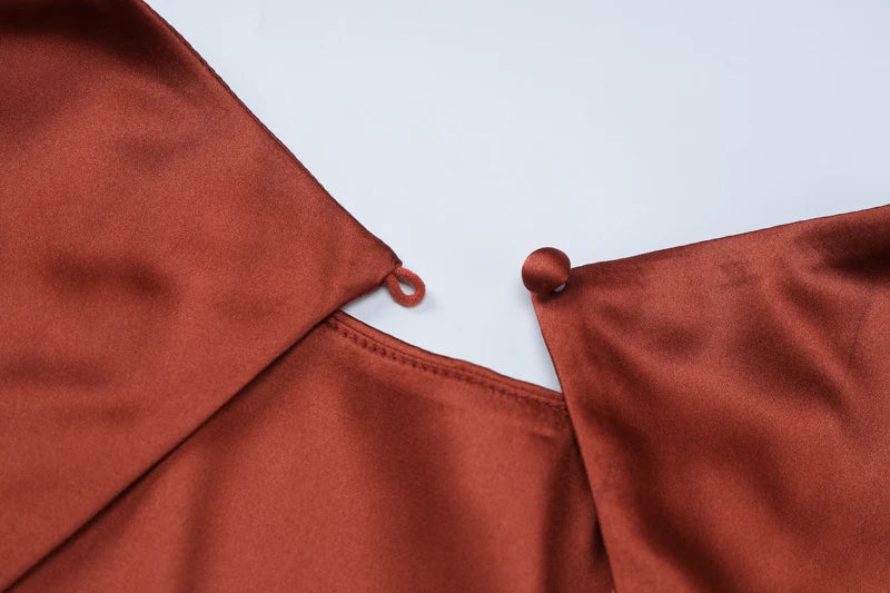 שמלת מקסי סאטן גב פתוח - אלינורה