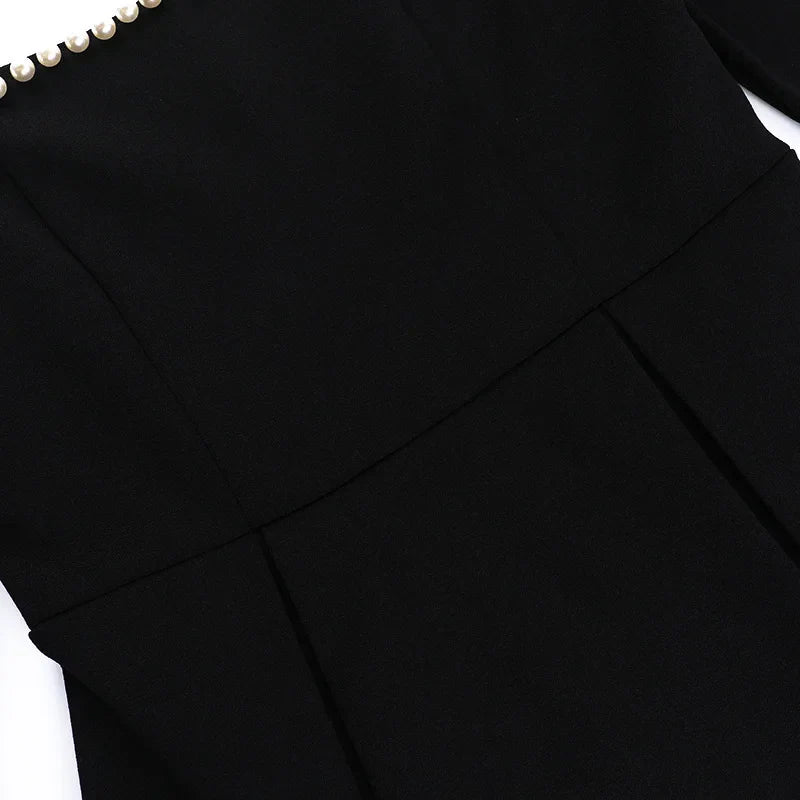 שמלת מיני בגזרת A בעיטור פנינים - קורי