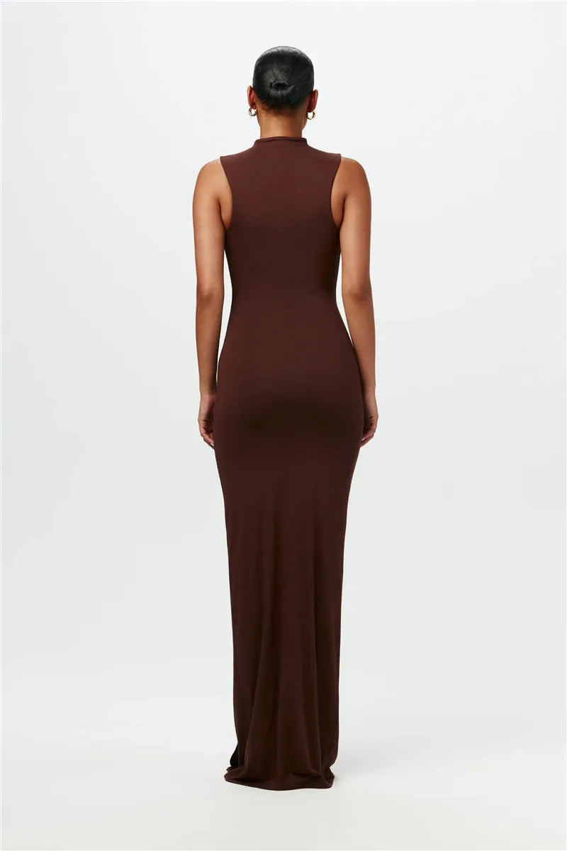 שמלת מקסי בעיצוב קשירה וכיווצים - SIS