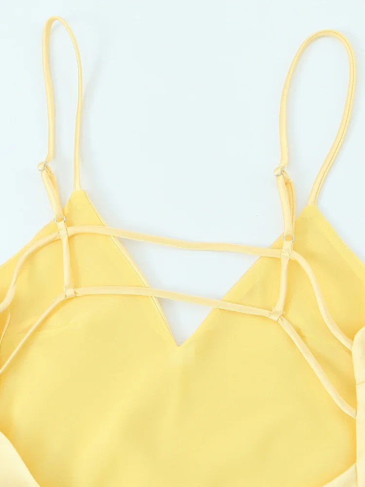 שמלת מקסי סאטן גב חשוף - Mazie