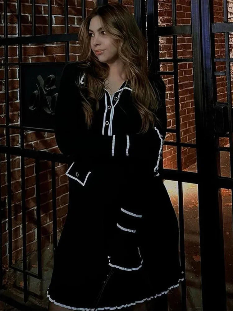 שמלת מקסי / מיני סרוגה בעיצוב אירופאי - Marceline