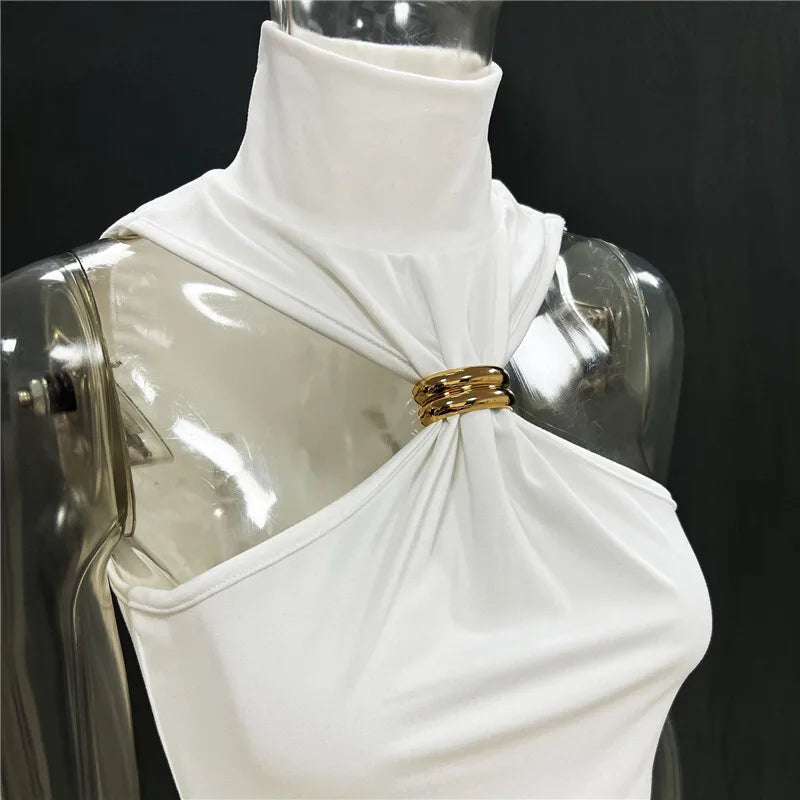 Golf design tank top with buckle decoration - Moya 