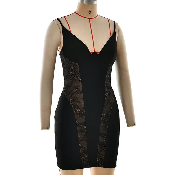 Mini dress with a lace design - Lana
