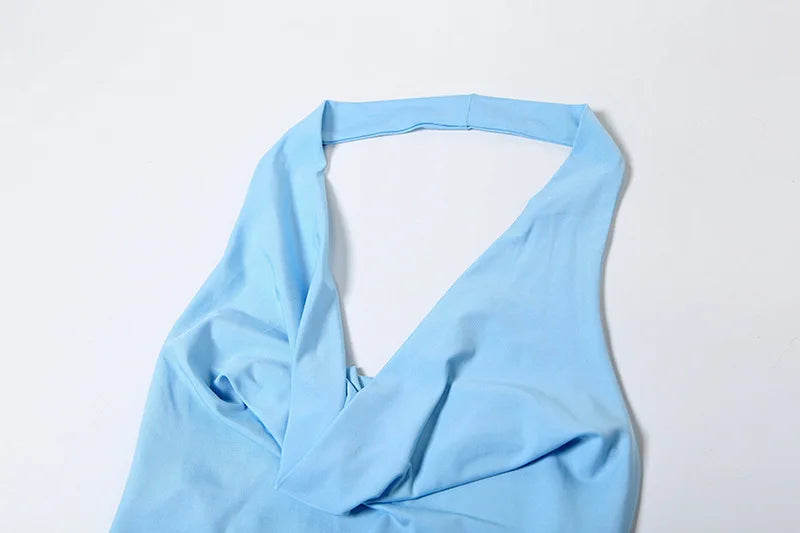 שמלת מקסי צווארון נופל גב פתוח בעיטור שרשרת פנינים - Camille