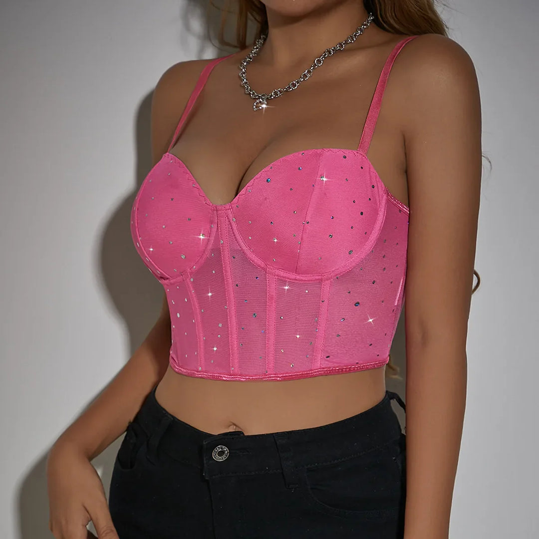 Top decorated with sparkling rhinestones - Phoenix