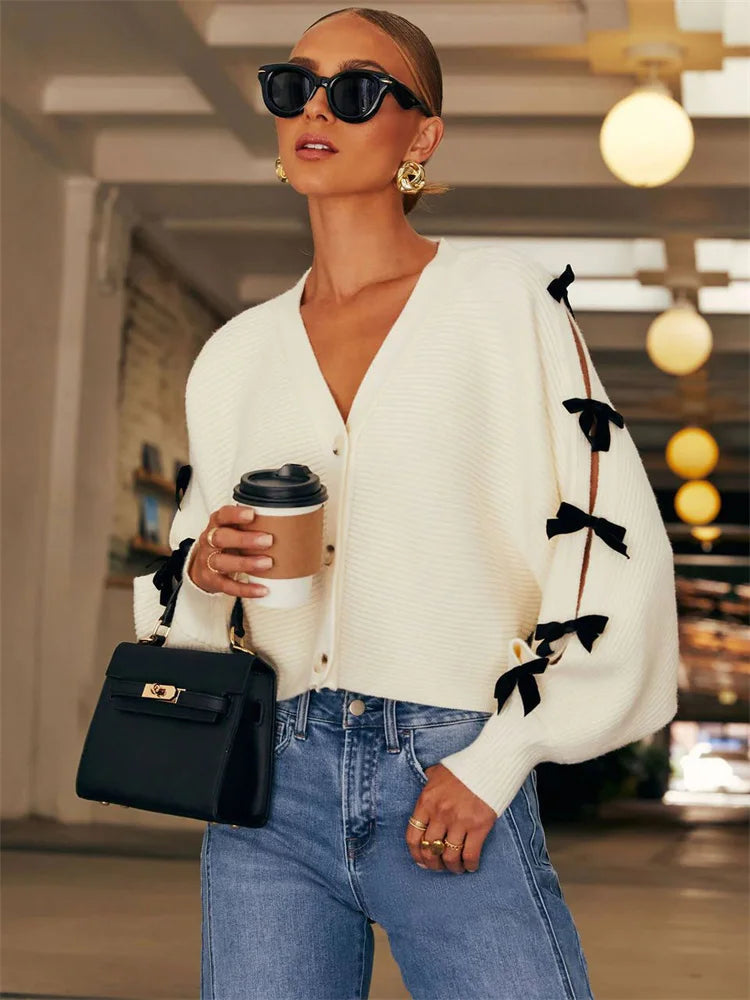 קרדיגן בעיטור פפיונים - נארה