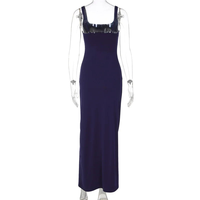 Elegant maxi dress with a slit design - Ian