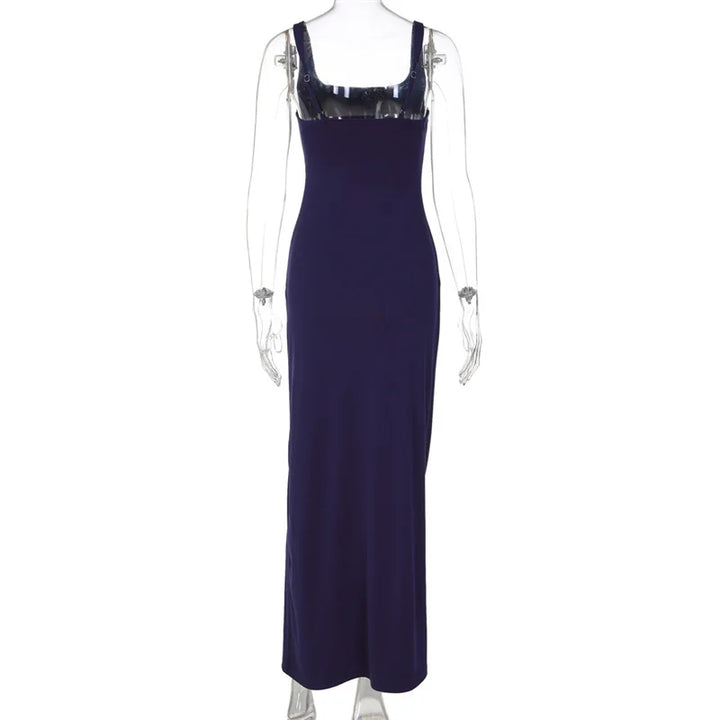 Elegant maxi dress with a slit design - Ian