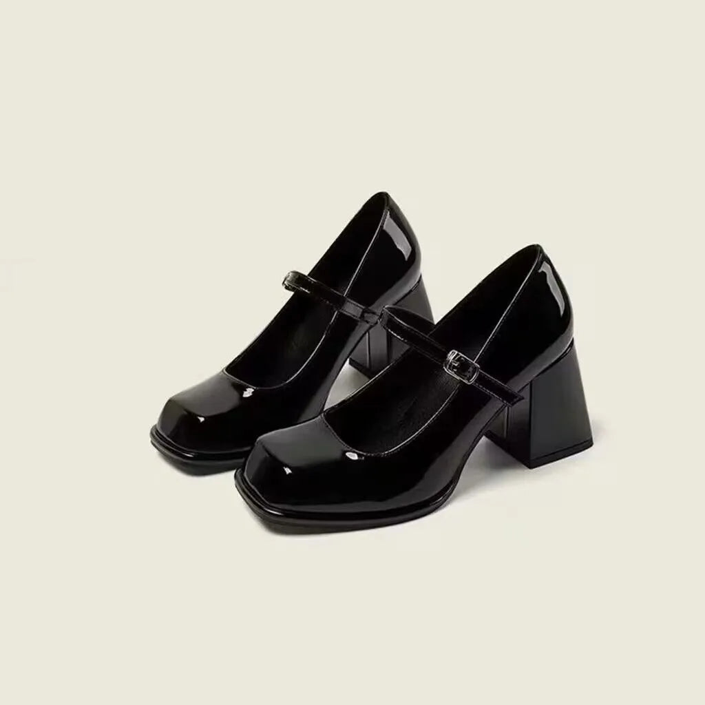 Shiny leatherette platform doll shoes - for Oren
