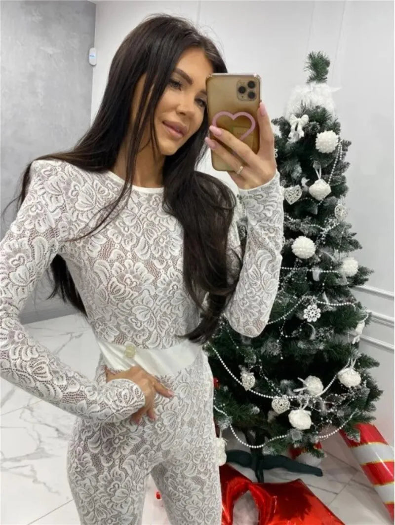 אוברול תחרה עם תחתית (לא שקוף) - אריקה