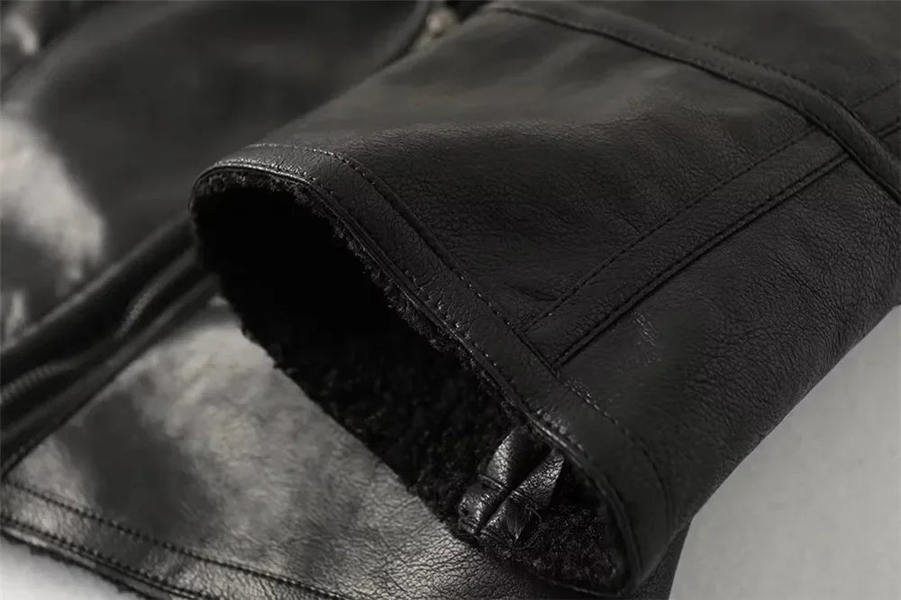 מעיל עור פרווה פנימית - אלכס