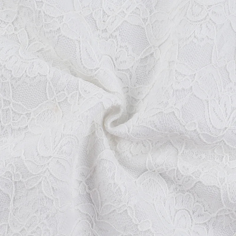 שמלת מיני תחרה צמודה בעיצוב מחוך כתפיות נופלות - פייסיס