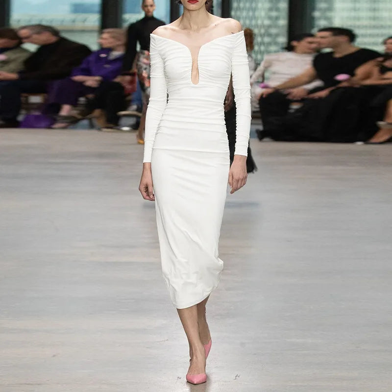 שמלת מקסי כתפיים חשופות - לילה