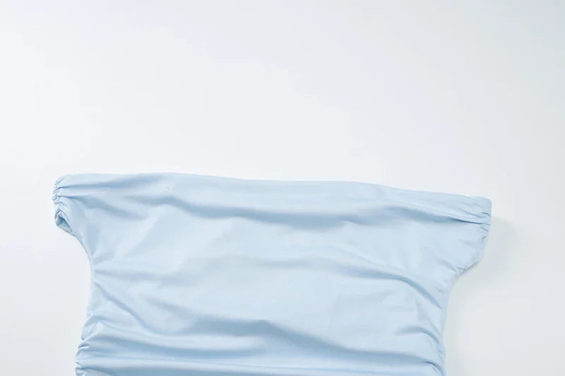 סט שיפון שני חלקים חולצת כתפיים חשופות וחצאית מקסי בעיצוב שקוף - בלום