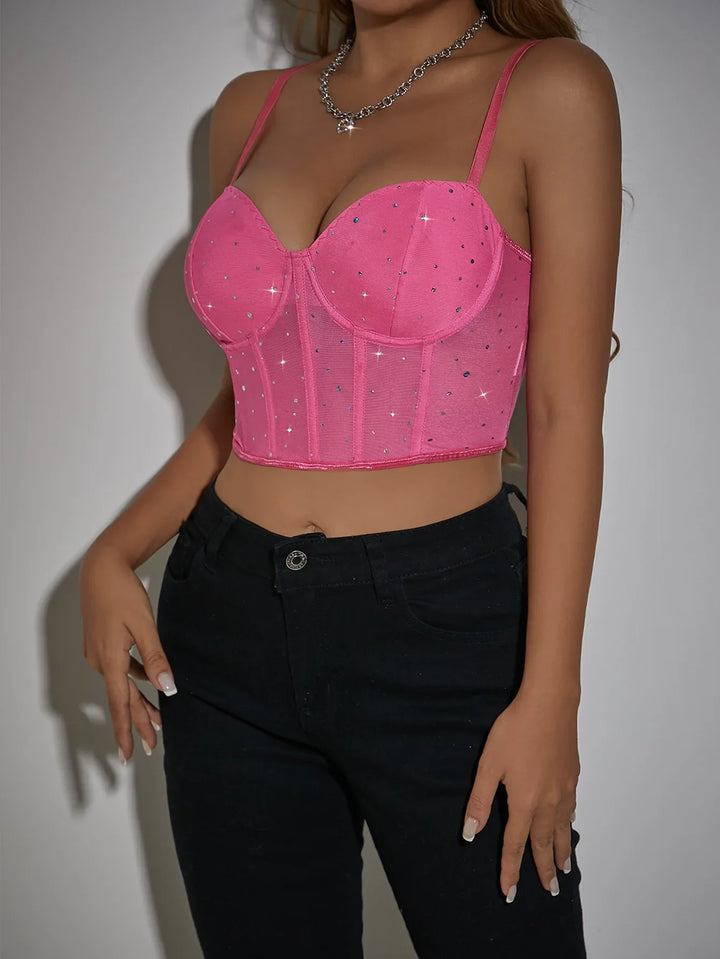 Top decorated with sparkling rhinestones - Phoenix