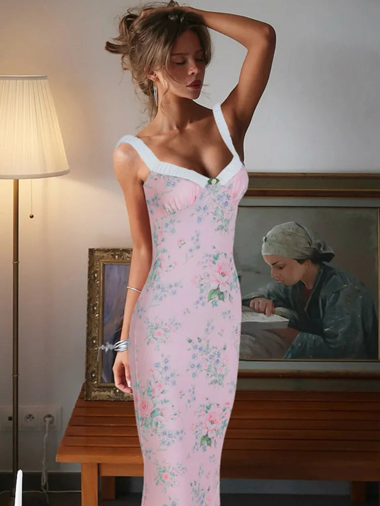 שמלת מקסי פרחונית בעיטור פפיון - Cleo