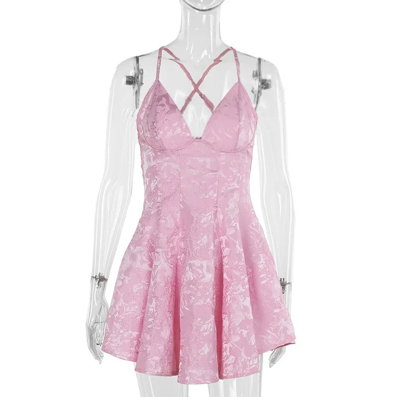 שמלת מיני בעיטור רקמת איורי פרחוני - דפני