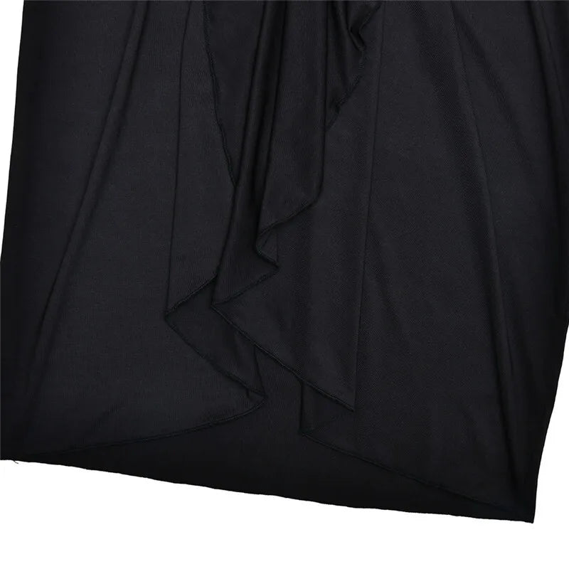 שמלת מקסי כיווצים בעיצוב שסע צווארון גולף - יאנה