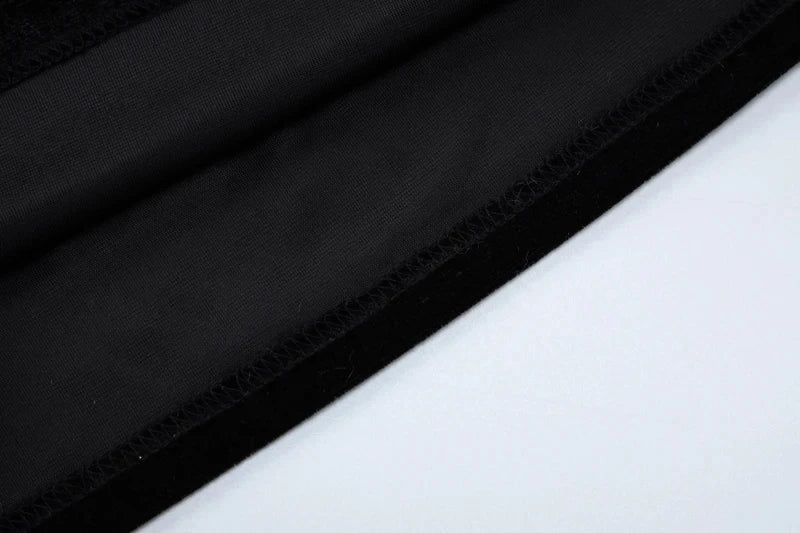 שמלת מקסי קטיפה סטרפלס בעיצוב מחוך בעיטור שרוולון רשת נוצות - Elaina