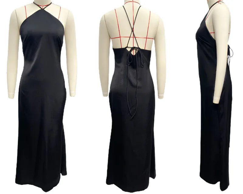 שמלת מקסי סאטן אלגנטית - קלייר