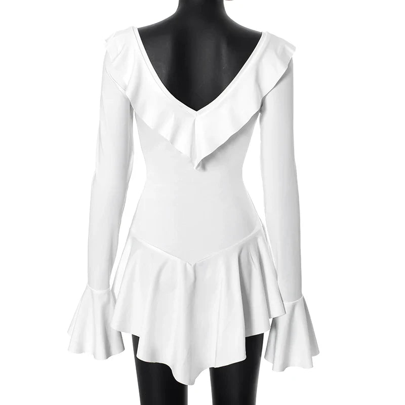 שמלת מיני מלמלה שרוולי פעמון - פילי