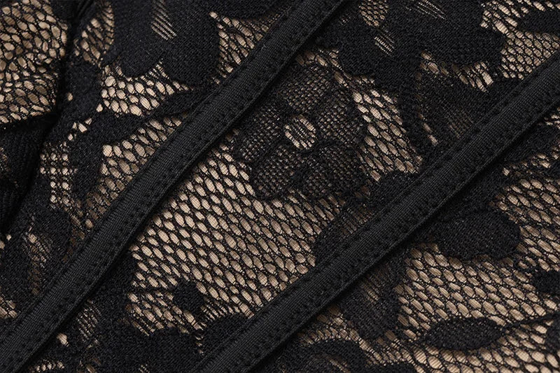 שמלת מקסי תחרה בעיצוב מחוך - נוריאל