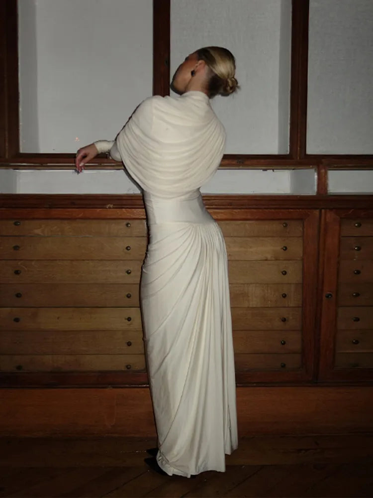 שמלת ערב מקסי בעיצוב קיפולים - רחלי