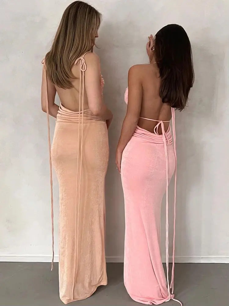 שמלת מקסי אלגנטית גב פתוח - ניקולה