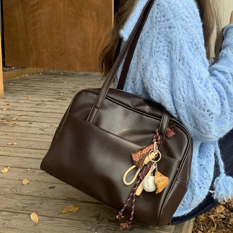 Faux leather crossbody bag