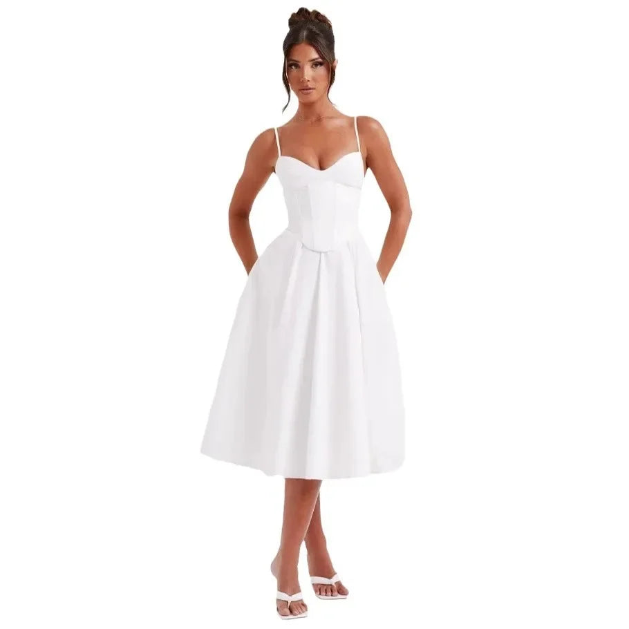 שמלת מידי בגזרת A בעיצוב קלאסי - Nataly