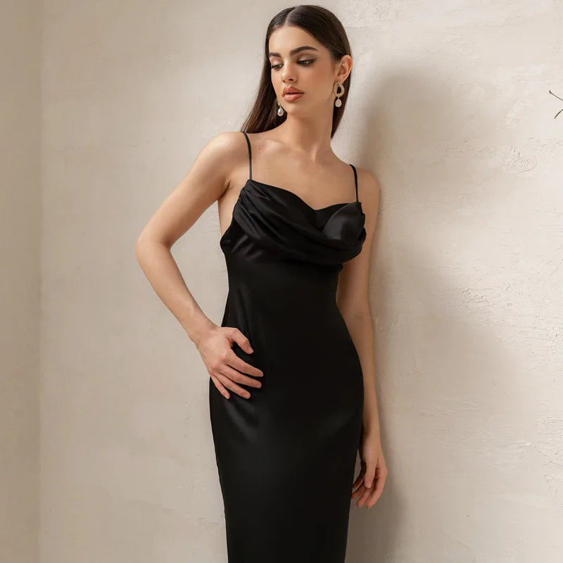 שמלת ערב מקסי סאטן אלגנטית - קארין