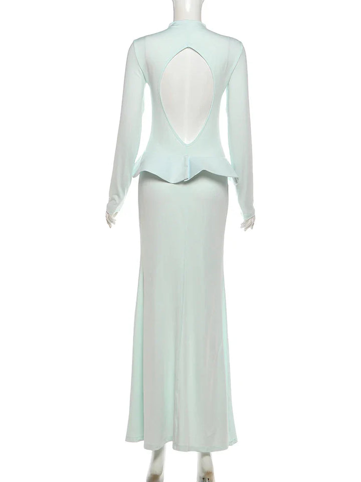 Elegant maxi dress with open back design - Lorin