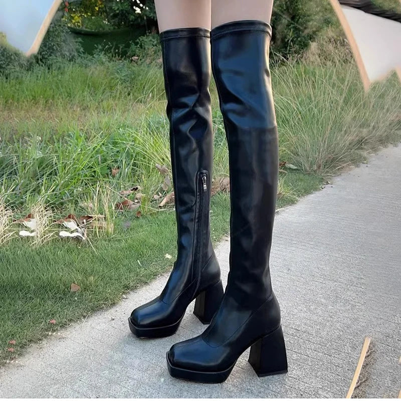 High heeled leatherette boots - Carla