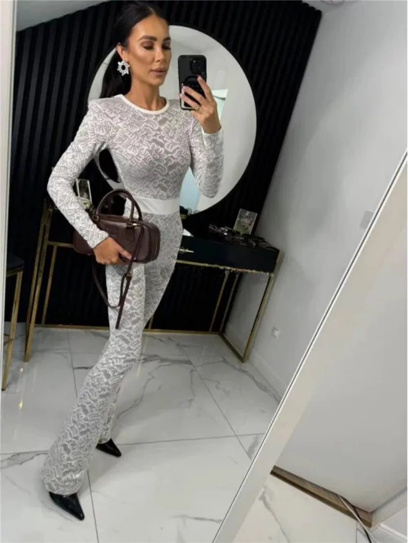 אוברול תחרה עם תחתית (לא שקוף) - אריקה