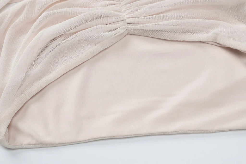 סט שני חלקים בעיצוב רשת מכנסי פדלפון וטופ -  Alison