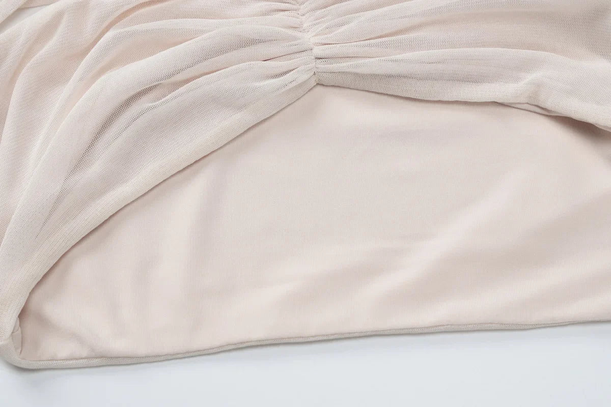 סט שני חלקים בעיצוב רשת מכנסי פדלפון וטופ -  Alison