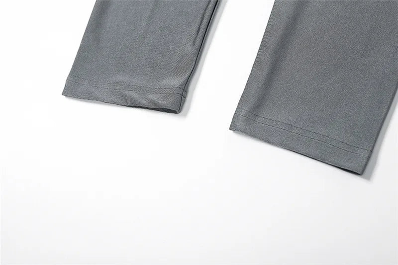 חליפת ערב שני חלקים צמודה מחטבת בד מבריק מכנס צמוד וחולצת כתף חשופה - קימברלי