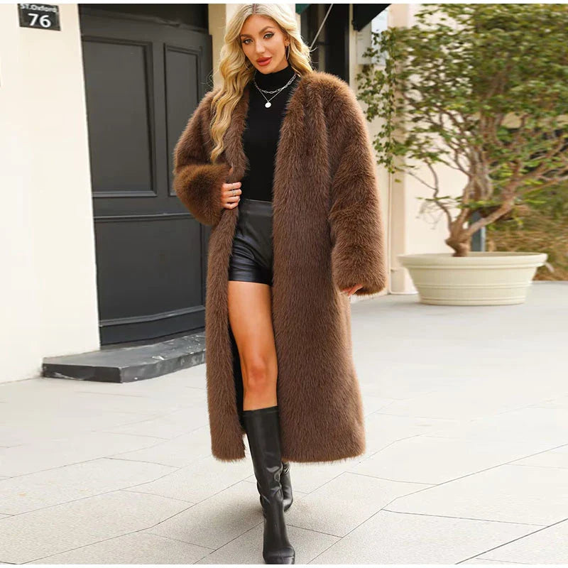 מעיל פרווה ארוך - Brinley