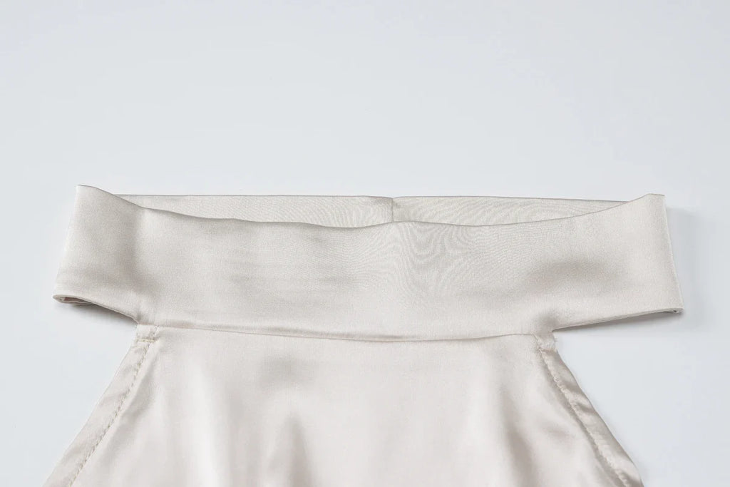 שמלת מקסי סאטן קולר גב פתוח - Lilly