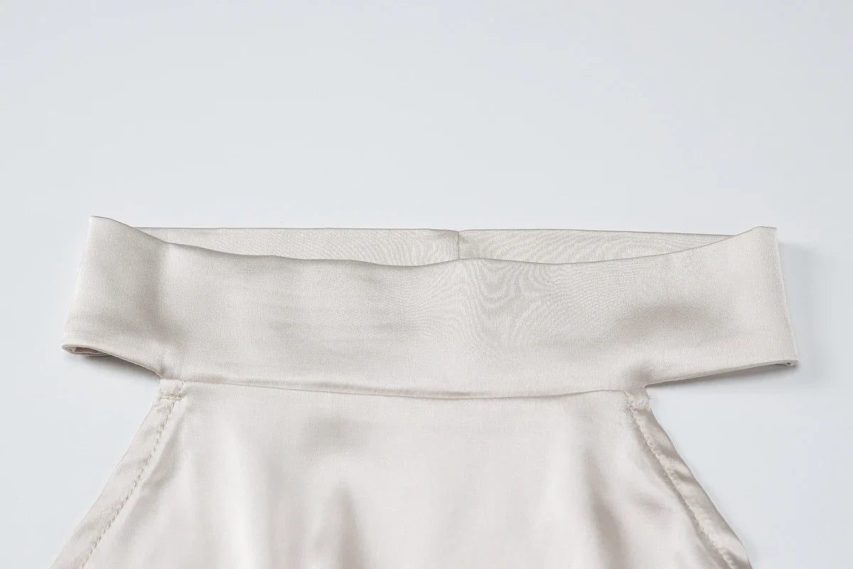 שמלת מקסי סאטן קולר גב פתוח - Lilly